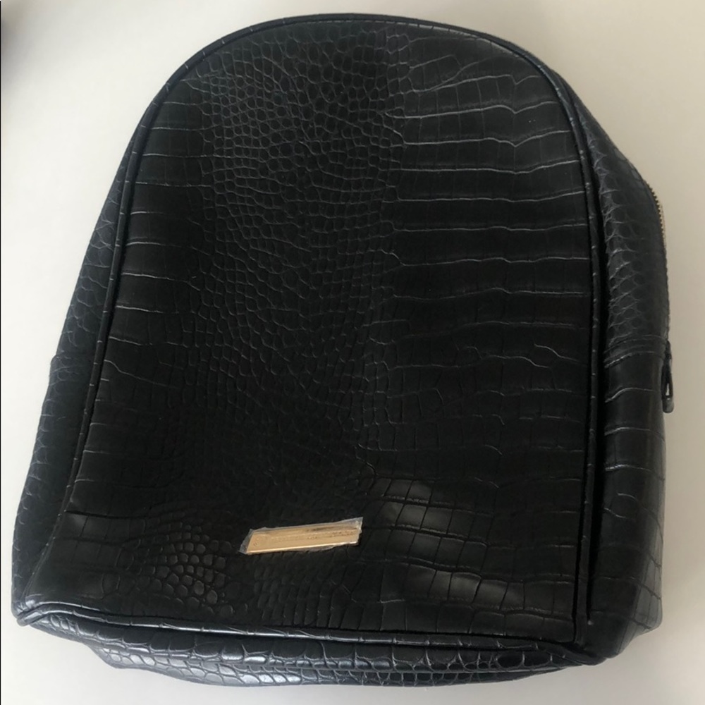 Black faux snake skin backpack Bellevue collection